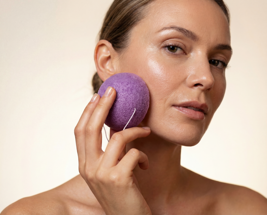detersione con spugna konjac
