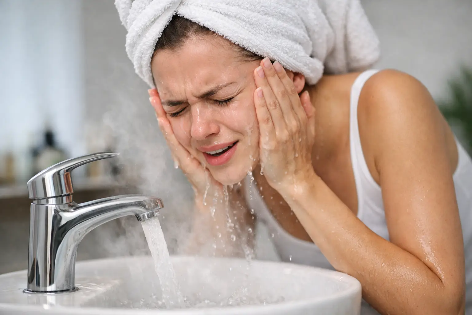 Errori nel lavare il viso con acqua calda