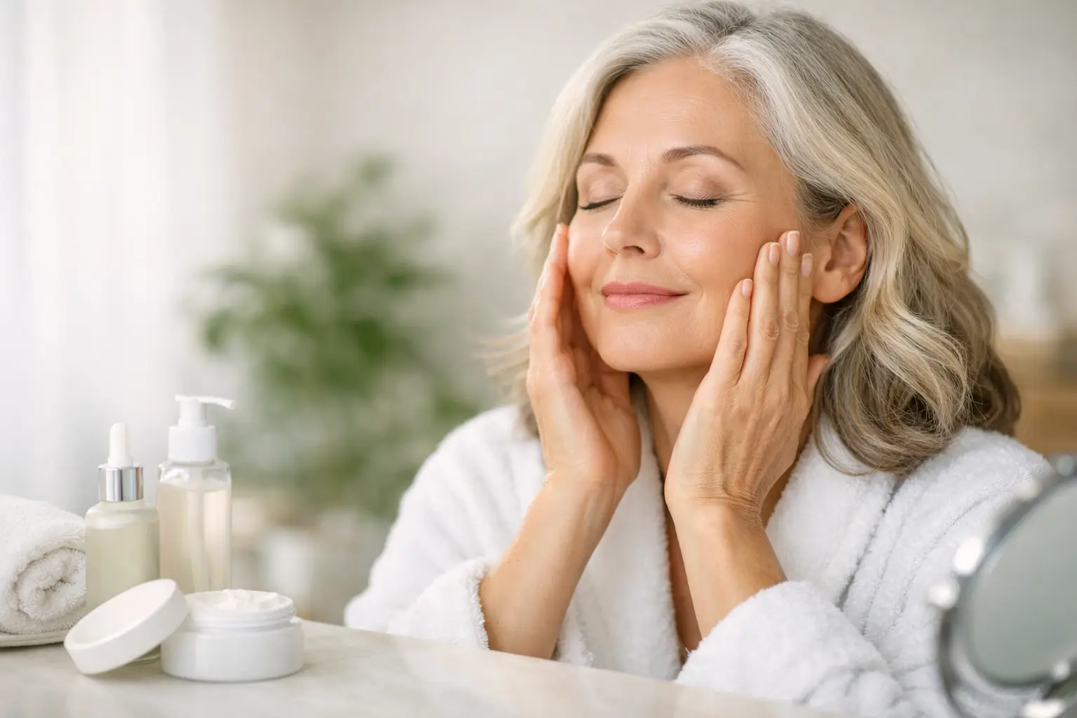 Guida routine viso menopausa semplice e delicata